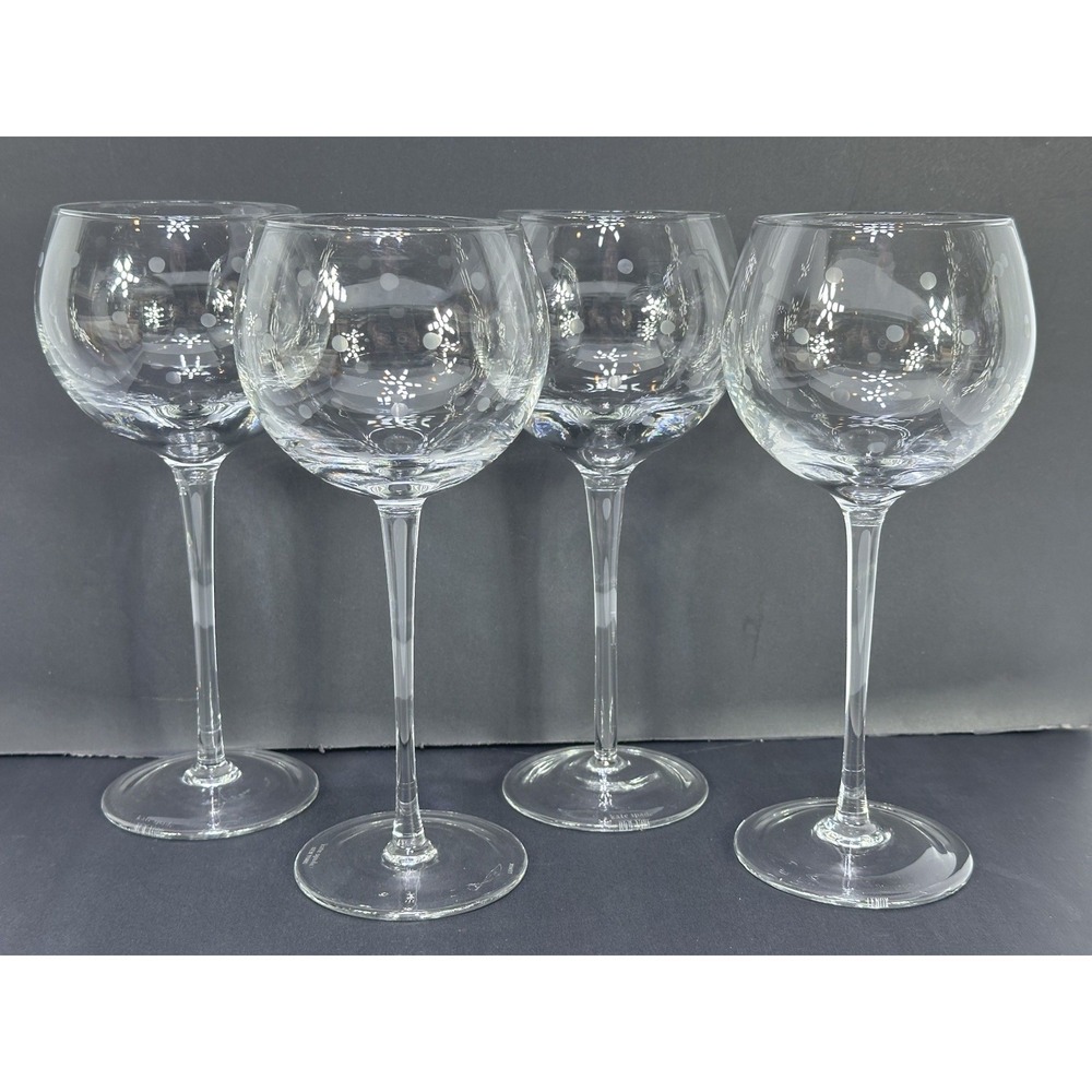 Kate Spade Glasses Lenox Larabee Dot‎ Balloon Wine Glass Frosted Dots Set Of 4